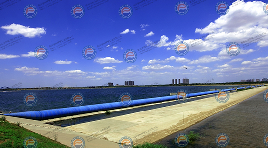 Rubber dam on the Hutuo River, Shijiazhuang City, Hebei.
